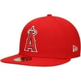 thumbnail image 3 of Men's New Era Red Los Angeles Angels Jackie Robinson Day Side Patch 59FIFTY Fitted Hat, 3 of 6