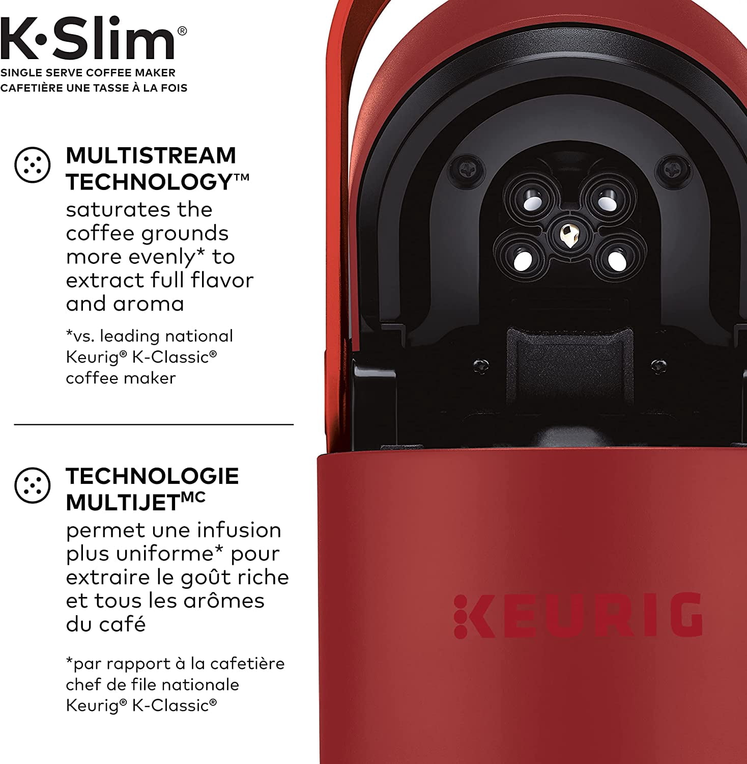 K-Slim Single-Serve K-Cup Pod Coffee Maker - Scarlet Red