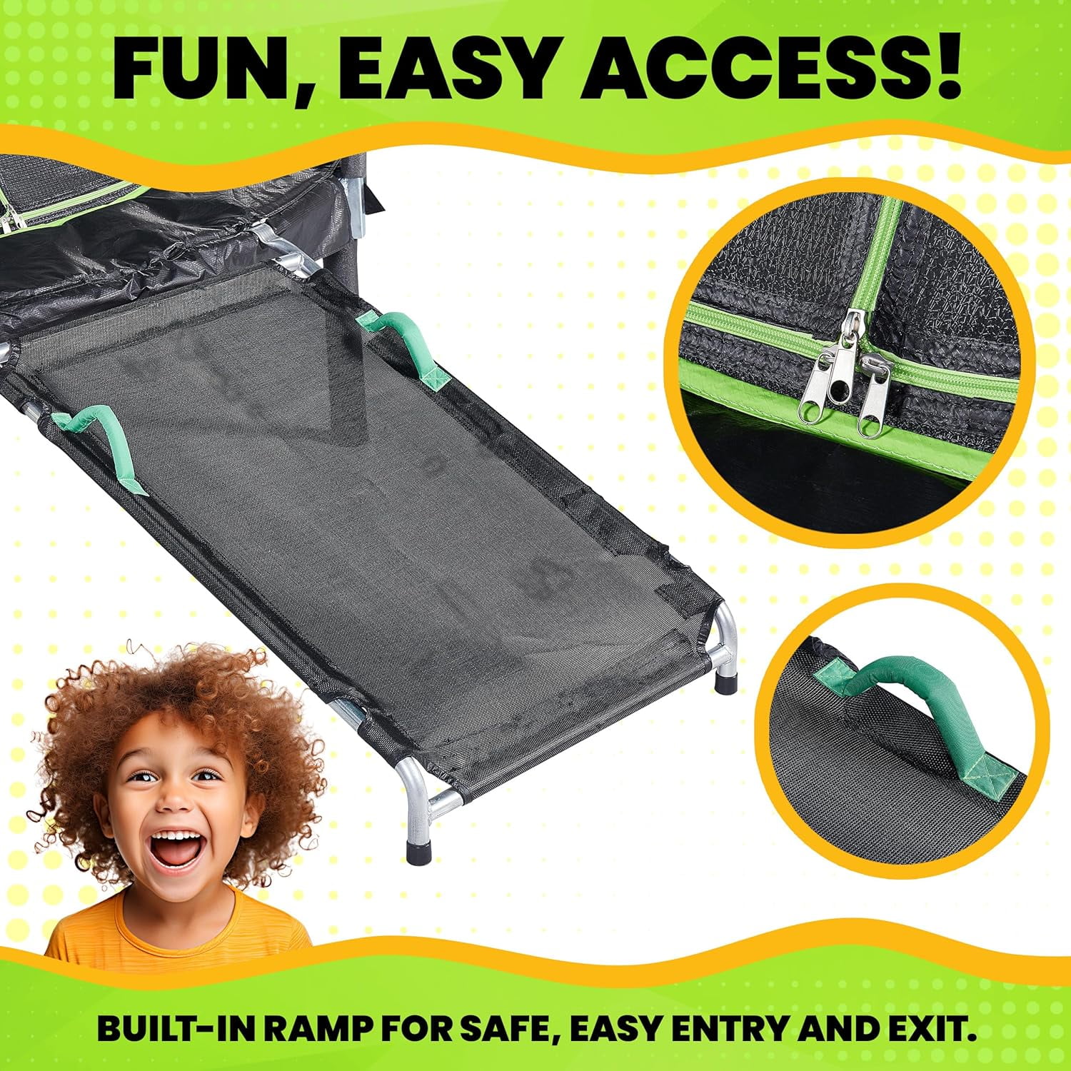 JumpKing 7ft Round Trampoline with Enclosure and Ramp – Perfect for Indoor and Outdoor Fun!
