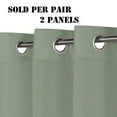 thumbnail image 3 of H.VERSAILTEX Natural Linen Blended Semi Sheer Light Filtering Curtains, Solid Grommet Curtains Window Treatments for Living Room, Sea Grass, 2 Panels, 52" x 84", 3 of 7