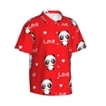 thumbnail image 2 of Panda And Love On Valentine'S Day Men's 3d Print Casual Button Down Shirts, Novelty Hawaiian Short Sleeves S, 2 of 8