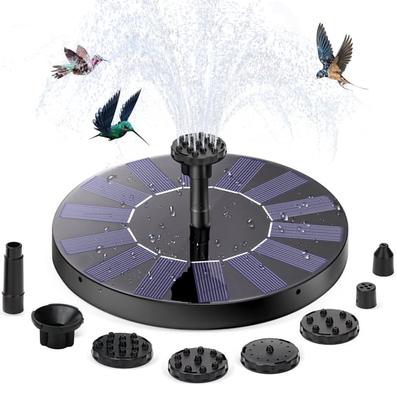 Solar Fountain, Floating Solar Powered Water Fountain Pump for Bird Bath, Garden, Pond, Pool, Outdoor