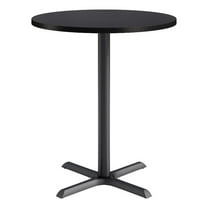 KFI Studios 36in Round Dining Table - 42in H - Charcoal Top - Black Base