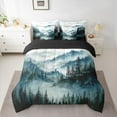 thumbnail image 2 of Manfei Woodland Jungle Plants 7-Piece Twin Bedding Sets for Children Teens,Moutain Trees Bedding Comforter Set,Botanical Theme Breathable Sheet Sets,Lightweight Room Decor,Reversible, 2 of 8