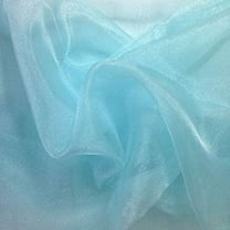 DECORATIVE SILK INC. Sparkle Crystal Sheer Organza Fabric Shiny 60" inch wide by the yard (Aqua Blue)