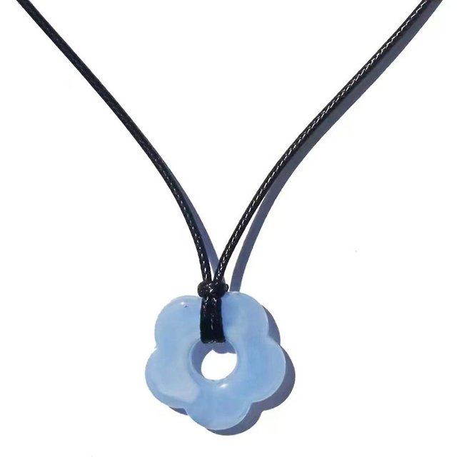 Gargantilla de flores acrílicas con collar que combina con todo para mujer, novela de moda de estilo coreano