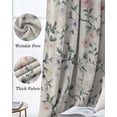 thumbnail image 6 of Spring Flowers Blackout Curtains 45 Inches Long, Kitchen Black Out Window Treatments, Blue Pink Floral Leaves Farmhouse Vintage Plants Thermal Lined Drapes for Small Window with Grommet 42"x45", 6 of 8