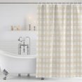 thumbnail image 6 of Extra Long Shower Curtain 72x96 Inch, Beige Buffalo Check Shower Curtain Waterproof Bathroom Decor, Farmhouse Boho Plaid Vintage Rustic Fabric Bath Curtain Set Accessories with Hooks, 6 of 7