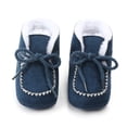 thumbnail image 2 of Seyurigaoka Newborn Baby Thicken Lining Boots Tie-Up Adjustable Drawstring Non-Slip Sole Plain Thermal Early Walkers Flat Shoes, 2 of 6