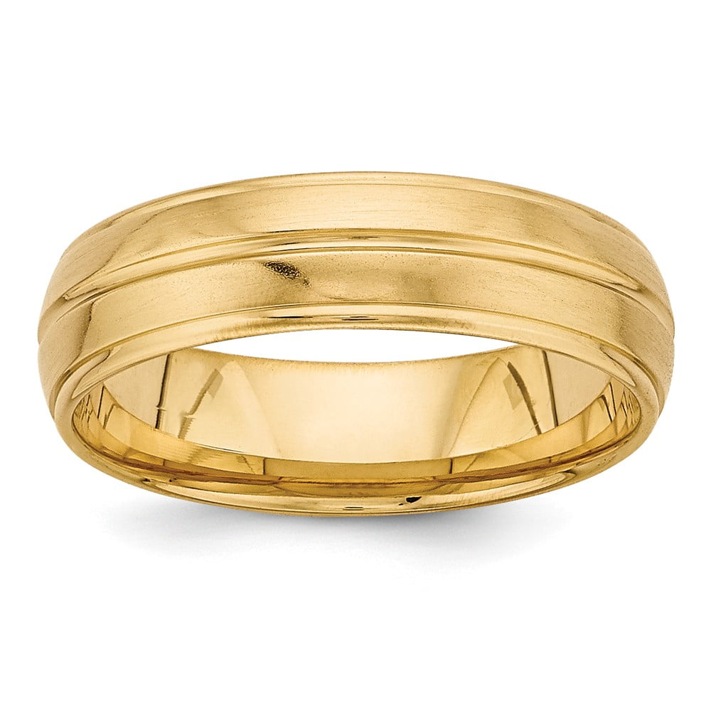 AA Jewels - Solid 14k Yellow Gold Heavy Comfort Fit Unique Wedding Band ...