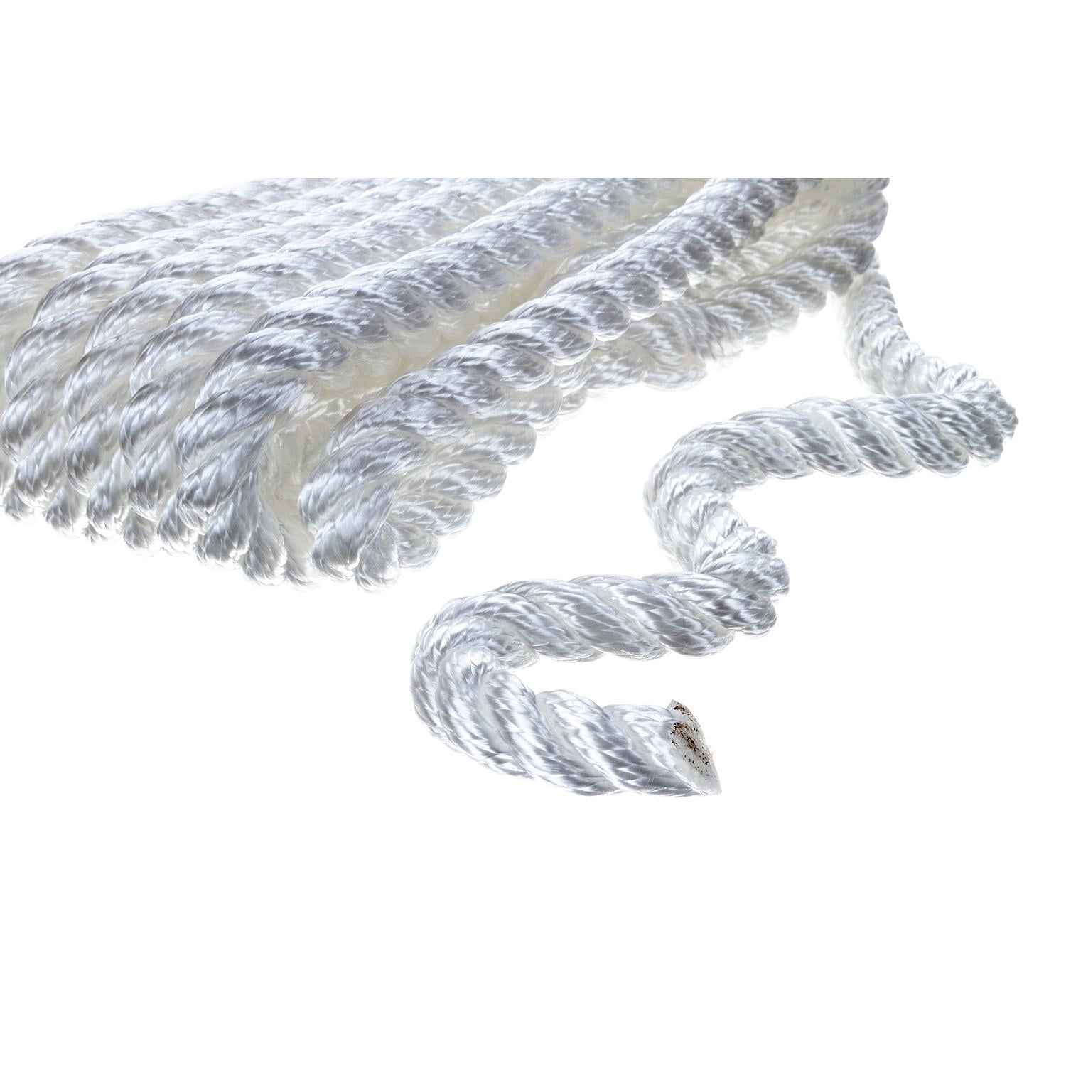 Seachoice 42551 3-Strand Twisted Nylon Dock Line, White