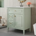 thumbnail image 3 of MIDOQIN 36” Bathroom Vanity with Sink, Freestanding Solid Wood Bathroom Sink Vanity Cabinet Set with 2 Drawers & Adjustable Shelf, 3 of 16