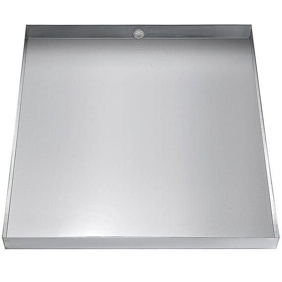 KFFKFF 32x32x2.5" Washer Pan, 18 GA Thick, 304 Stainless Steel, Durable Drip Tray with Drain Hole & Hose Adapter