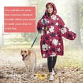 thumbnail image 4 of Red Baseballs and Stars Pattern Wearable Oversized Blanket,Wearable Blanket Hoodie for Adults,Cozy Hooded Blankets with Super Pockets,Super Warm Fuzzy Pullover for Women & Men, 4 of 6