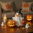 thumbnail image 3 of KUNPENG 4.7-inch Creative Ghost Statue, Halloween Decoration, Cute Ghost with Wizard Hat and Duckbill, Birthday Party Tabletop Statue, Haunted House Set, Indoor Display Centerpiece, 3 of 5