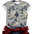 thumbnail image 4 of Pisexur Hauts d'Été pour Femmes, Blouses Habillées Décontractées pour Femmes Hauts à la Mode Chandail Décontracté Imprimé Manches Courtes Col Rond, Grande Taille pour Femmes Multicolore, TG, 4 of 5
