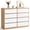 White-and Oak-8 Drawers, variant on Ktaxon 6 Drawer Double Dresser Wood Dresser Organizer Storage Cabinet Chest Of Drawers, White