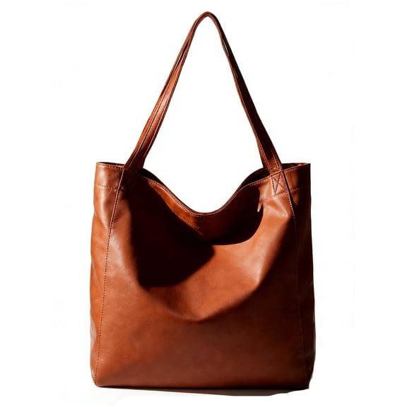 Large Capacity PU Leather Tote Bag for Women, Designer Hobo Shoulder Handbag, Spacious Work Bag with Multiple Pockets