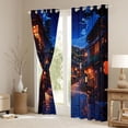 thumbnail image 3 of Feelyou Ancient Japanese House Black Out Curtains, Dreamy Streetscape Curtains Pack of 2 (42x63 Each), Retro Tokyo Theme Bedroom Curtains, Blackout Curtains Home Decor, 3 of 6