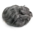 thumbnail image 4 of Men's Toupee 10x8inch European Human Hair Swiss Mono Lace Thin Skin Hairpiece Hair Replacement System for Men 40% 1B Mixed 60% Grey Hair, 4 of 7
