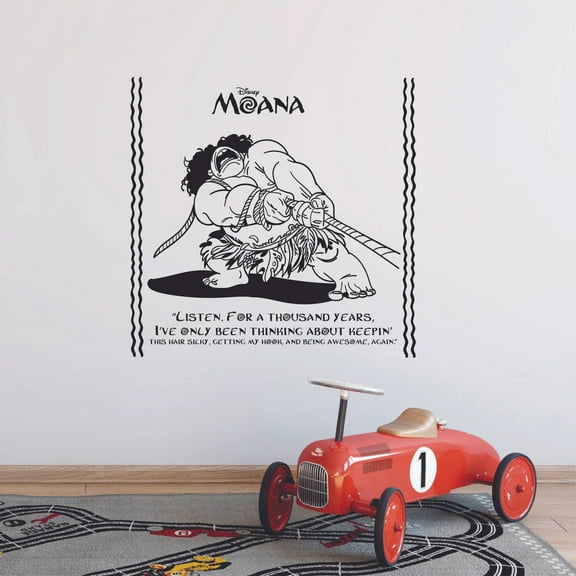 For A Thousand Years - Demi God Maui Quote Silhouette Disney Moana Vinyl Wall Art Sticker Wall Decal Home Decoration Girl Boy Room Wall Decor Kinder Nursery Kids Children Room Size (40x40 inch)