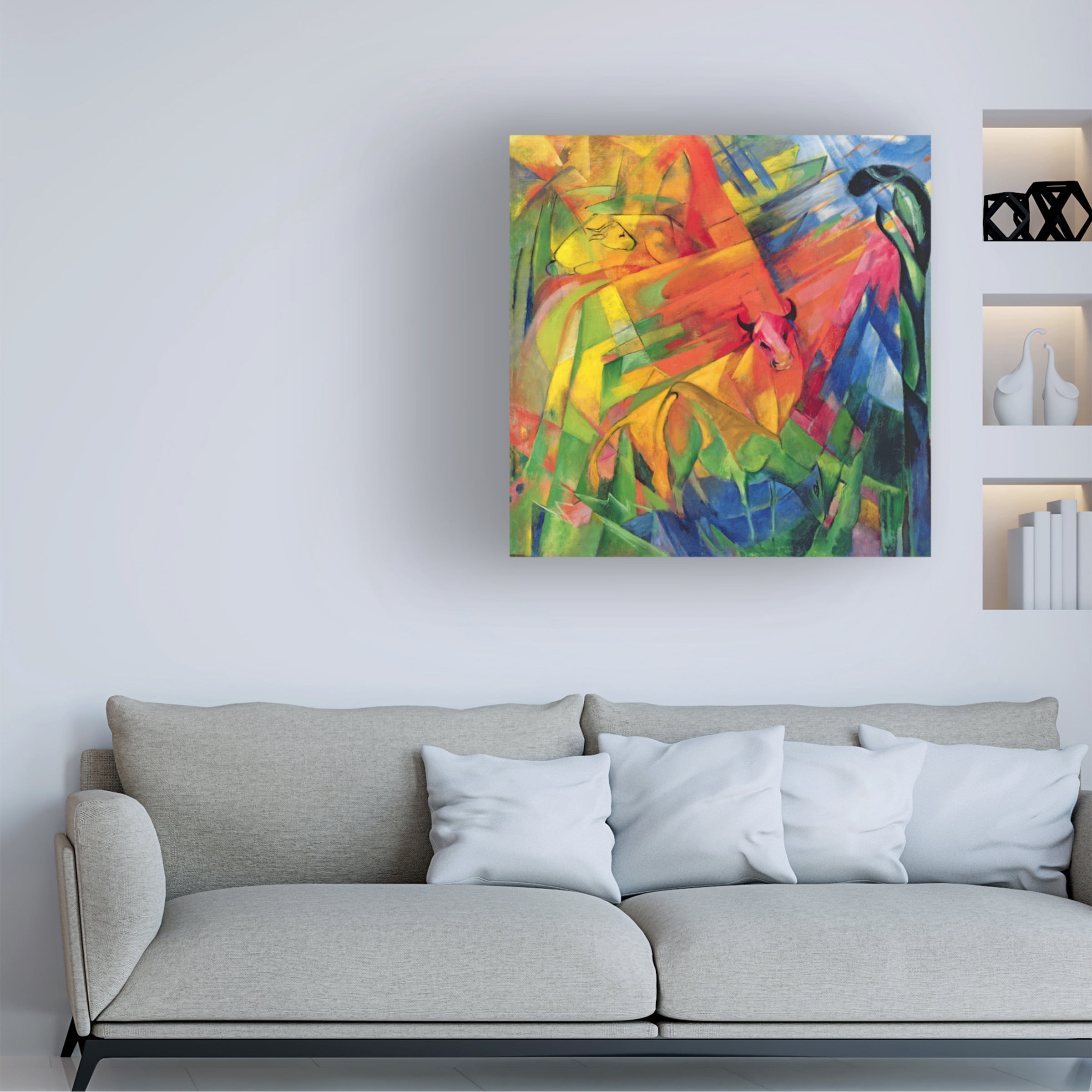 Trademark Fine Art "Animals In a Landscape, 1914" Canvas Art by Franz Marc