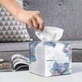 thumbnail image 6 of Naloa Pale Blue Lotus Flowers Tissue Box CoverLeather Tissue Holder Square Facial Tissue Case Facial Paper Organizer Dispenser for Bathroom, Vanity Countertop, Tabletop, Car, 6 of 8