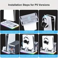 thumbnail image 4 of Support de Refroidissement PS5 avec Lumières LED, Station de Recharge Double pour Manettes avec Support pour Casque et Rangement pour CD, 4 of 11