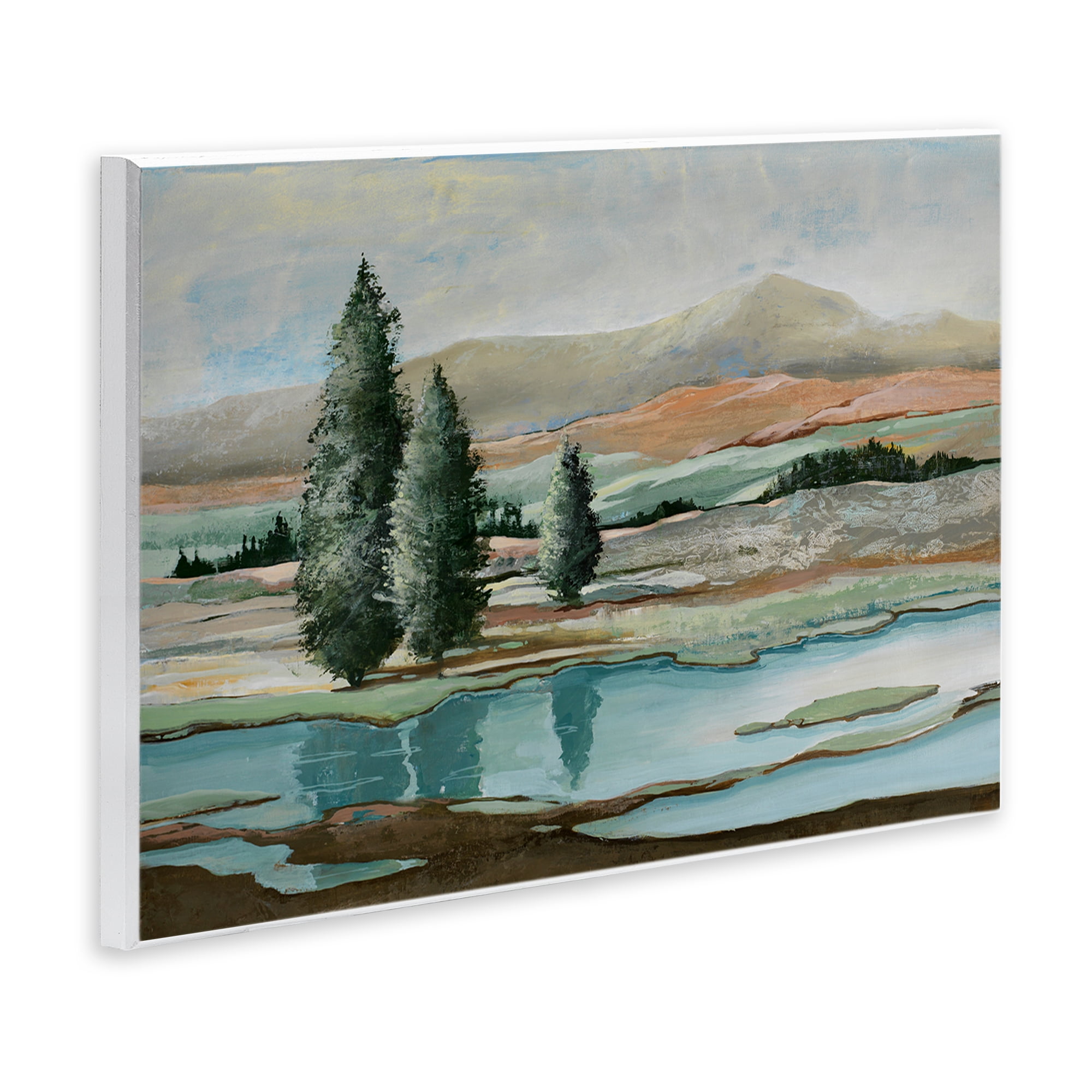 Stupell Industries Natural Creek Landscape Landscape & Nature Painting Unframed Art Print Wall Art, 15 x 10