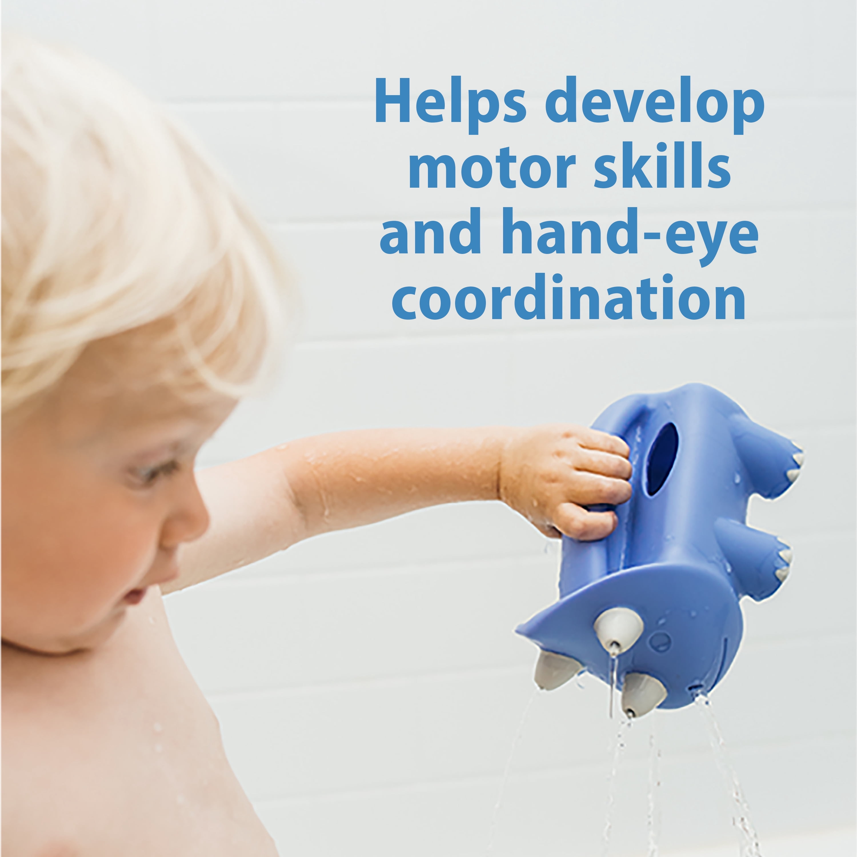 Dr. Brown's Clean up Pour & Roar Watering Can Bath Toy, Baby Bath Essentials Toddler and Kids Toy, 6m+, BPA Free