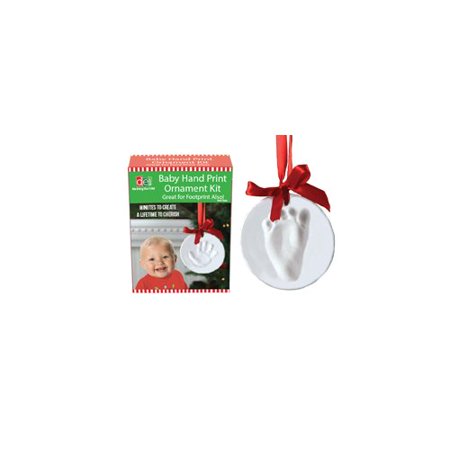 Babyprints Ornament - DEI Christmas Morning Polymer Baby Hand Print Shaped Ornament
