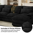 thumbnail image 5 of Wiilayok U Shaped Cloud Couch Modular Sectional Sofa, 110" Fluffy Chenille Extra Deep 4 Seat Upholstery Sofa Sleeper with Double Chaise & Memory Foam,Black, 5 of 9
