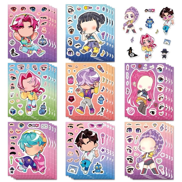Pegatinas Fapio Demon Movie Hunters, 24 hojas, bonitos dibujos animados