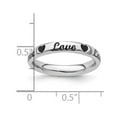 thumbnail image 2 of 3.5mm 925 Sterling Silver Polished Stackable Black Enamel Love Ring Size 8 Stackable Ring for Women, 2 of 2