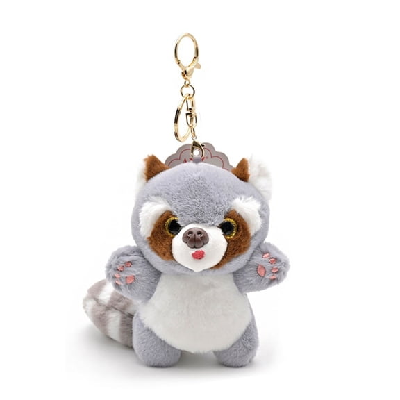 Cute Cartoon Red Panda Keychain Soft Stuffed Animal Hanging Ornament Zoo Themed Collectible for Kids and Adults