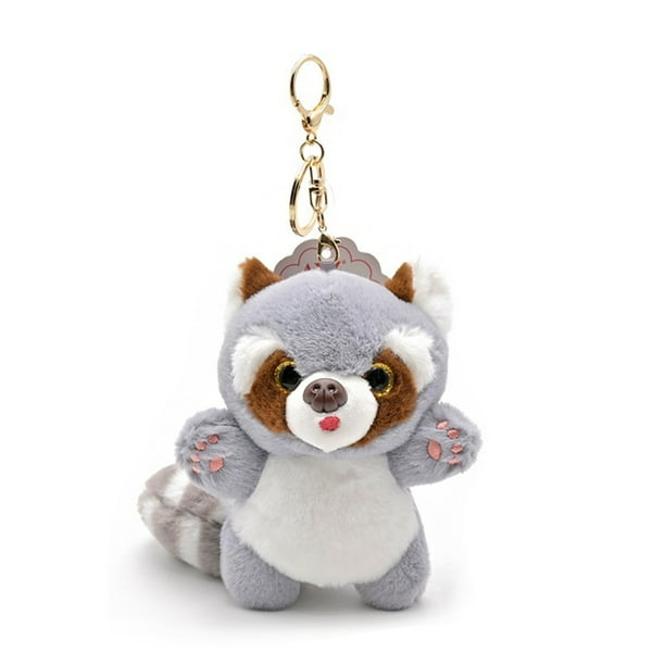 Llavero con dibujo animado de panda rojo, peluche suave, adorno para colgar, accesorio coleccionable con temática de zoológico