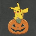 thumbnail image 2 of Junior's Pokemon Halloween Jack-O'-Lantern Pikachu Festival Muscle Graphic Tee Charcoal X Small, 2 of 4