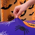 thumbnail image 3 of decorUhome Round Halloween Fitted Tablecloth for 36"-44" Tables, Washable Picnic Table Cover with Elastic, Washable Reusable Table Cloth for Party, Dining, Ghost Pumpkin, 3 of 6