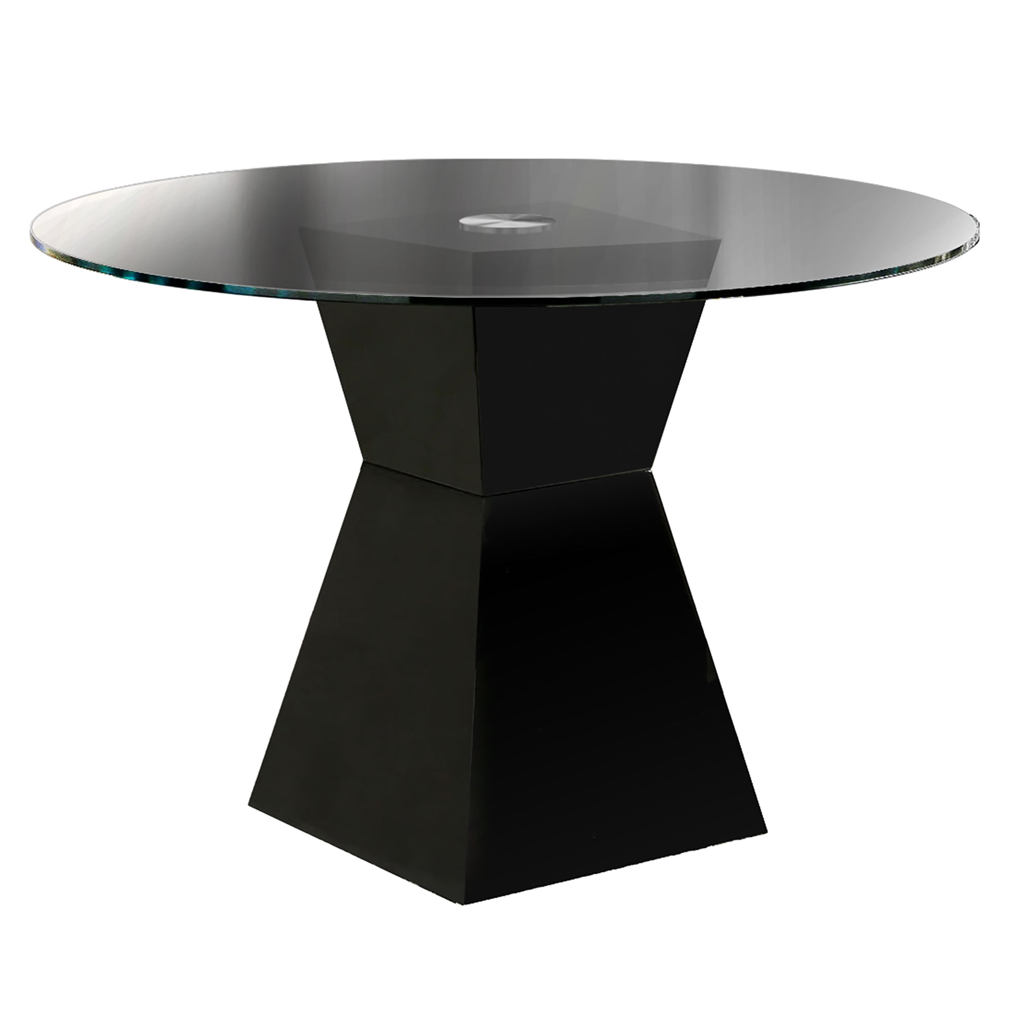 Furniture of America Dorazio Contemporary Round Glass Top Dining Table