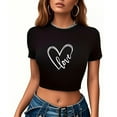 thumbnail image 5 of Plebaso T-Shirts Graphiques Courts pour Femmes Manches Courtes Imprimé Slim Col Rond T-Shirts d'Été Décontractés pour Femmes, 5 of 5