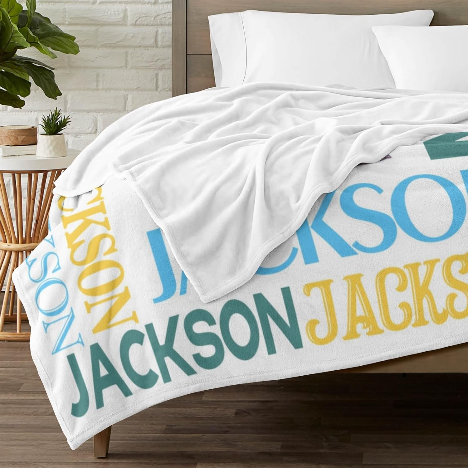 Personalized Dinosaur Blanket for Kids, Custom Dino Throw Blanket with Name for Boys and Girls, Toddler Bed, Room & Bedroom Decor, Unique Blankets for Children