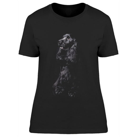 Portrait Of A Black Spaniel Dog T-Shirt Women -Image by Shutterstock, Female x-Large
