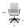 thumbnail image 4 of HON Basyx Biometryx Commercial-Grade Fabric Upholstered Task Chair, Grey, 4 of 15