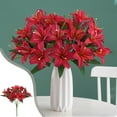 thumbnail image 3 of WEGFTDUOP Many Artificial Lilies Bouquets For Home Weddings Multi-purpose Decorative Flowers Available In White Red And Purple, 3 of 6