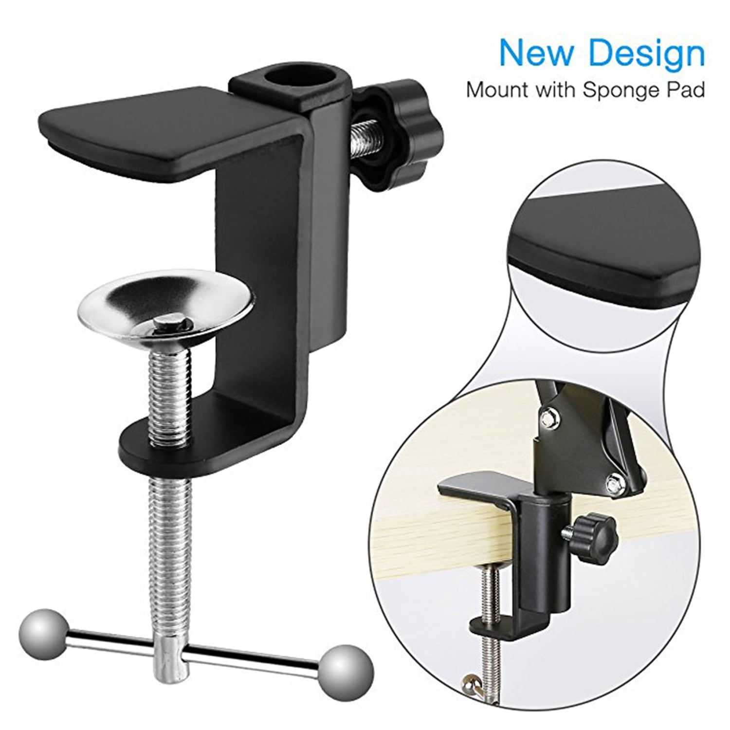 Boytone Bundle Adjustable Microphone Arm Suspension Boom Scissor Arm Stand, Plus Upgraded Microphone Pop Filter Mask Shield, Double Layered, with 3/8" to 5/8" Screw Adapter