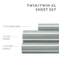 thumbnail image 5 of Noble Linens 3 Piece Pattern Microfiber Bed Sheets Set, Soft Lines Eucalyptus, Twin, 5 of 8
