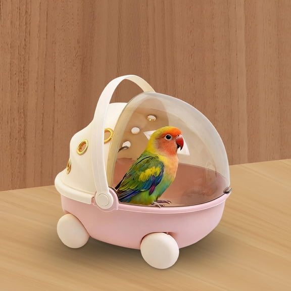 Serenable Bird Travel Cage with Heater Carrying Birdcage for Parrots Budgies Parakeets Pink