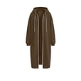 thumbnail image 7 of Perfectbot Women's Full Zip Maxi Length Hooded Sweatshirt Coat, Oversized Drop Shoulder Long Hoodie Duster Jacket, 7 of 7