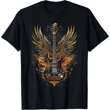 Electric Guitar With Wings Winged Guitar Graphic