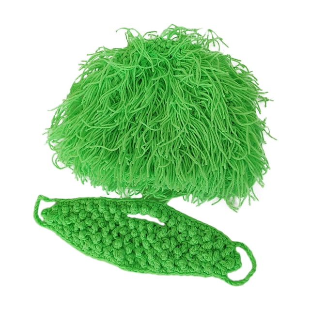 Gorros con barba de punto, vestido elegante, cómodo accesorio de máscara de esquí, gorro cálido, gorro de punto para adulto verde
